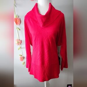 NWT Cyrus Cowl Neck Mixed Knit Sweater Plus Size 2X